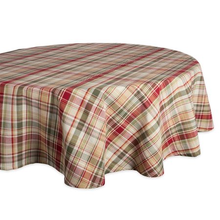 DESIGN IMPORTS 70 in. Round Give Thanks Cabin Plaid Tablecloth CAMZ37778